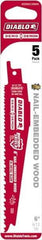 Freud - 6" Long x 1" Thick, Bi-Metal Reciprocating Saw Blade - Tapered Profile, 6 to 12 TPI, Toothed Edge, Universal Shank - Exact Tool & Supply
