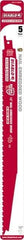Freud - 12" Long x 1" Thick, Bi-Metal Reciprocating Saw Blade - Tapered Profile, 6 to 12 TPI, Toothed Edge, Universal Shank - Exact Tool & Supply