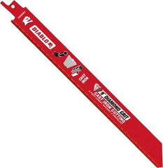 Freud - 9" Long x 3/4" Thick, Bi-Metal Reciprocating Saw Blade - Straight Profile, Continuous Edge, Universal Shank - Exact Tool & Supply