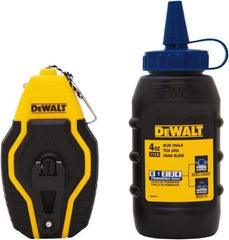 DeWALT - 30' Long Reel & Chalk Set - Blue, Includes 4 oz Blue Chalk - Exact Tool & Supply