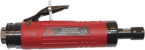 Chicago Pneumatic - 1/4" Collet, Straight Handle, Air Angle Die Grinder - 12,000 RPM, Rear Exhaust, 33.9 CFM, 1.2 hp, 90 psi, 9.5mm Inlet - Exact Tool & Supply