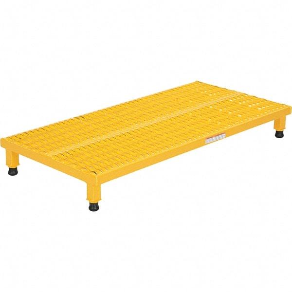 Vestil - 5" High x 24" Wide x 48" Deep, Yellow Step Stand - Steel, 500 Lb Capacity - Exact Tool & Supply