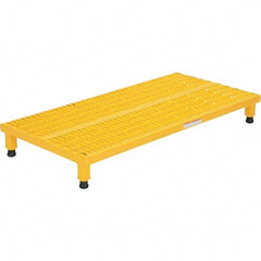 Vestil - 5" High x 24" Wide x 48" Deep, Yellow Step Stand - Steel, 500 Lb Capacity - Exact Tool & Supply