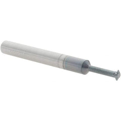 Scientific Cutting Tools - 18 to 56 TPI, Internal/External Single Profile Thread Mill - 1/4" Noml Diam, 0.182" Cut Diam, 1/4" Shank Diam, 4 Flute, 0.104" Neck Diam, 0.53" Neck Length, 2-1/2" OAL, AlTiN+ Finish - Exact Tool & Supply