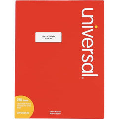 UNIVERSAL - 2-5/8" Long, White Paper Laser Label - For Inkjet Printers, Laser Printers - Exact Tool & Supply