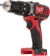 Milwaukee Tool - 18 Volt 1/2" Keyless Chuck Cordless Hammer Drill - 0 to 28,800 BPM, 0 to 1,800 RPM, Reversible - Exact Tool & Supply