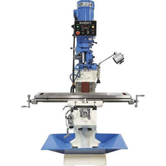 Summit - 9" Table Width x 49" Table Length, Electronic Variable Speed Control, 3 Phase Knee Milling Machine - R8 Spindle Taper, 3 hp - Exact Tool & Supply