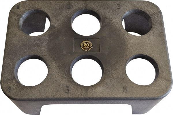 Made in USA - 6 Tool Capacity, Toolholder Size 50, Portable Plastic Tool Holder Rack and Tray - 14-1/2 Inch Long x 10 Inch Wide x 6-1/4 Inch High - Exact Tool & Supply