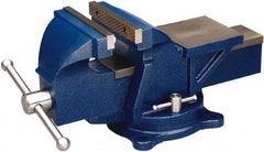 Wilton - 5" Jaw Width, 5" Opening Capacity, 2-1/2" Throat Depth, Steel Swivel Bench Vise - Bolt Down Base Attachment - Exact Tool & Supply