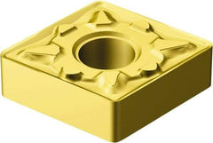Sandvik Coromant - CNMG322 MM Grade 2025 Carbide Turning Insert - TiCN/Al2O3/TiN Finish, 80° Diamond, 3/8" Inscr Circle, 1/8" Thick, 1/32" Corner Radius - Exact Tool & Supply