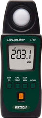 Extech - AAA Batteries, 40,000 FC, LCD Display, Color Corrected Photodiode, Light Meter - 3 Accuracy, Compatible with LED Lighting - Exact Tool & Supply