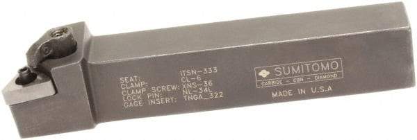 Sumitomo - MTJN, Right Hand Cut, -3° Lead Angle, 1-1/4" Shank Height x 1-1/4" Shank Width, Negative Rake Indexable Turning Toolholder - 7" OAL, TNMG 43 Insert Compatibility, Series Multi-Option - Exact Tool & Supply