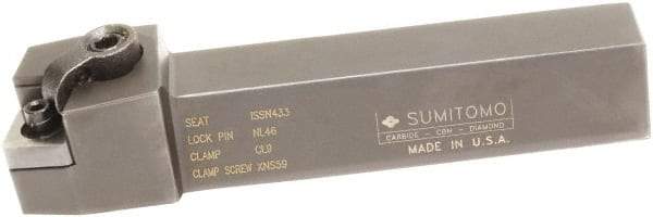 Sumitomo - MSRN, Right Hand Cut, 15° Lead Angle, 1-1/4" Shank Height x 1-1/4" Shank Width, Positive Rake Indexable Turning Toolholder - 6" OAL, SNMG 543 Insert Compatibility, Series Multi-Option - Exact Tool & Supply