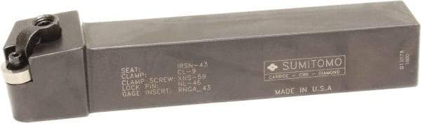 Sumitomo - MRGN, Right Hand Cut, 3/4" Shank Height x 3/4" Shank Width, Negative Rake Indexable Turning Toolholder - 4-1/2" OAL, RNMG 43 Insert Compatibility, Series Multi-Option - Exact Tool & Supply