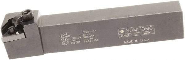 Sumitomo - MTGN, Right Hand Cut, 0° Lead Angle, 3/4" Shank Height x 3/4" Shank Width, Negative Rake Indexable Turning Toolholder - 4-1/2" OAL, TNMG 322 Insert Compatibility, Series Multi-Option - Exact Tool & Supply