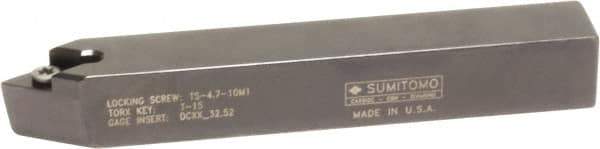 Sumitomo - SDPC, Neutral Cut, 27.5° Lead Angle, 1/2" Shank Height x 1/2" Shank Width, Positive Rake Indexable Turning Toolholder - 6" OAL, DCMT 32.52 Insert Compatibility, Series Screw Lock - Exact Tool & Supply