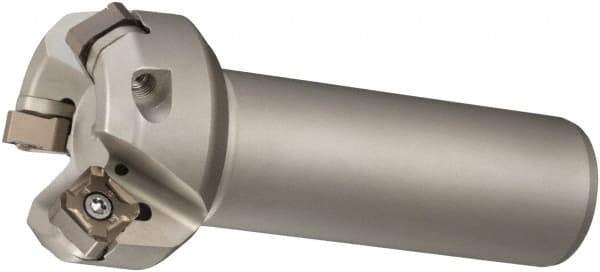Sumitomo - 45° Lead Angle, 2.567" Max Cut Diam, 2" Min Cut Diam, Indexable Chamfer and Angle End Mill - 4 Inserts, ONMT, SNMT, XNET Insert Style, 3.97" Overall Length, Through Coolant, Straight Shank - Exact Tool & Supply
