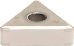 Sumitomo - 6NC-TNGG332 SV Grade BNC200 PCBN Turning Insert - TiN Finish, 60° Triangle, 3/8" Inscr Circle, 3/16" Thick, 1/32" Corner Radius - Exact Tool & Supply