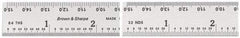 TESA Brown & Sharpe - 6" Long, 1/100, 1/10" and 0.5, 1mm Graduation, Rigid Steel Rule - Decimal/Metric Graduation Style, 3/4" Wide, Silver, Satin Chrome Finish - Exact Tool & Supply