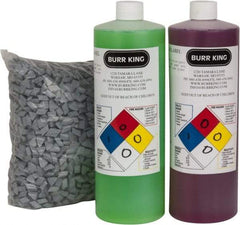 Burr King - Ceramic Carrier, Ceramic Abrasive, Polishing Tumbling Media - Triangle Shape - Exact Tool & Supply