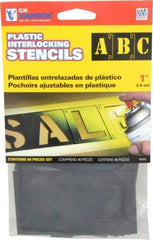 C.H. Hanson - 1 Inch Characters, PVC Plastic Stencil Set - 46 Pieces - Exact Tool & Supply