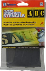 C.H. Hanson - 2 Inch Characters, PVC Plastic Stencil Set - 46 Pieces - Exact Tool & Supply