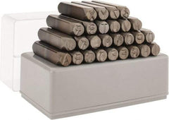 C.H. Hanson - 27 Piece, 3/8" Character Steel Stamp Set - Letters, Standard - Exact Tool & Supply