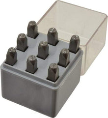 C.H. Hanson - 9 Piece, 3/16" Character Steel Stamp Set - Figures, Standard - Exact Tool & Supply