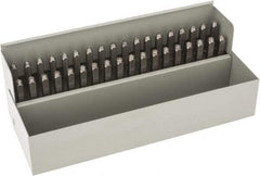 C.H. Hanson - 36 Piece, 3/32" Character Steel Stamp Set - Letters & Figures, Standard - Exact Tool & Supply