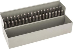C.H. Hanson - 36 Piece, 1/8" Character Steel Stamp Set - Letters & Figures, Standard - Exact Tool & Supply