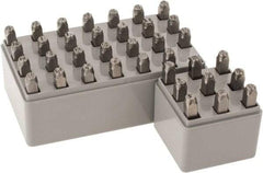 C.H. Hanson - 36 Piece, 3/16" Character Steel Stamp Set - Letters & Figures, Standard - Exact Tool & Supply