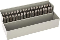 C.H. Hanson - 36 Piece, 1/4" Character Steel Stamp Set - Letters & Figures, Standard - Exact Tool & Supply