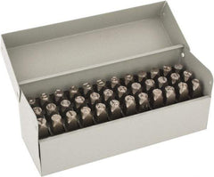 C.H. Hanson - 36 Piece, 3/8" Character Steel Stamp Set - Letters & Figures, Standard - Exact Tool & Supply