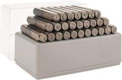 C.H. Hanson - 27 Piece, 1/4" Character Steel Stamp Set - Letters, Heavy Duty - Exact Tool & Supply