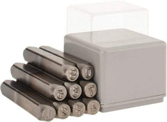C.H. Hanson - 9 Piece, 1/4" Character Steel Stamp Set - Figures, Heavy Duty - Exact Tool & Supply