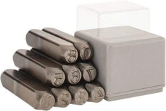 C.H. Hanson - 9 Piece, 3/8" Character Steel Stamp Set - Figures, Heavy Duty - Exact Tool & Supply