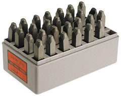 C.H. Hanson - 27 Piece, 1/8" Character Steel Stamp Set - Letters, Reverse - Exact Tool & Supply