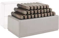 C.H. Hanson - 27 Piece, 3/16" Character Steel Stamp Set - Letters, Reverse - Exact Tool & Supply