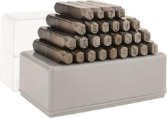 C.H. Hanson - 27 Piece, 1/4" Character Steel Stamp Set - Letters, Reverse - Exact Tool & Supply