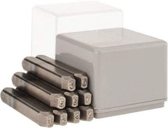 C.H. Hanson - 9 Piece, 1/8" Character Steel Stamp Set - Figures, Reverse - Exact Tool & Supply