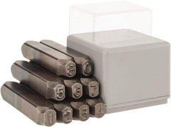 C.H. Hanson - 9 Piece, 1/4" Character Steel Stamp Set - Figures, Reverse - Exact Tool & Supply