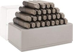 C.H. Hanson - 27 Piece, 1/4" Character Steel Stamp Set - Letters, Low Stress Round Face Full - Exact Tool & Supply