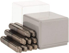 C.H. Hanson - 9 Piece, 1/8" Character Steel Stamp Set - Figures, Low Stress Round Face Full - Exact Tool & Supply