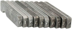 C.H. Hanson - 10 Piece, 1/16 Inch Character, Steel Type Set - 10 Character Capacity, 0-9 Content - Exact Tool & Supply