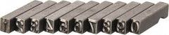 C.H. Hanson - 10 Piece, 3/16 Inch Character, Steel Type Set - 10 Character Capacity, 0-9 Content - Exact Tool & Supply