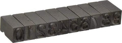 C.H. Hanson - 10 Piece, 3/8 Inch Character, Steel Type Set - No Character Capacity, 0-9 Content - Exact Tool & Supply
