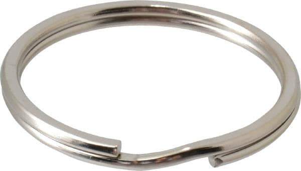 C.H. Hanson - 1-1/2" ID, 39mm OD, 4mm Thick, Split Ring - Carbon Spring Steel, Nickel Plated Finish - Exact Tool & Supply