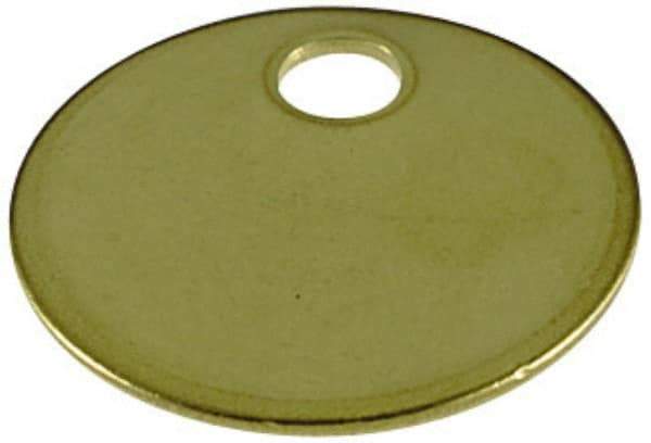 C.H. Hanson - 1-1/4 Inch Diameter, Round, Brass Blank Metal Tag - Blank Metal Check - Exact Tool & Supply