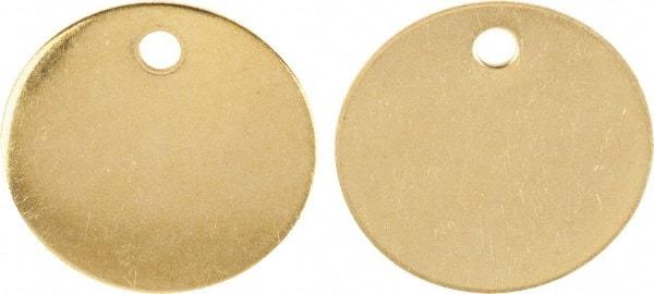 C.H. Hanson - 1-1/2 Inch Diameter, Round, Brass Blank Metal Tag - Blank Metal Check - Exact Tool & Supply