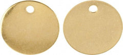 C.H. Hanson - 1-1/2 Inch Diameter, Round, Brass Blank Metal Tag - Blank Metal Check - Exact Tool & Supply